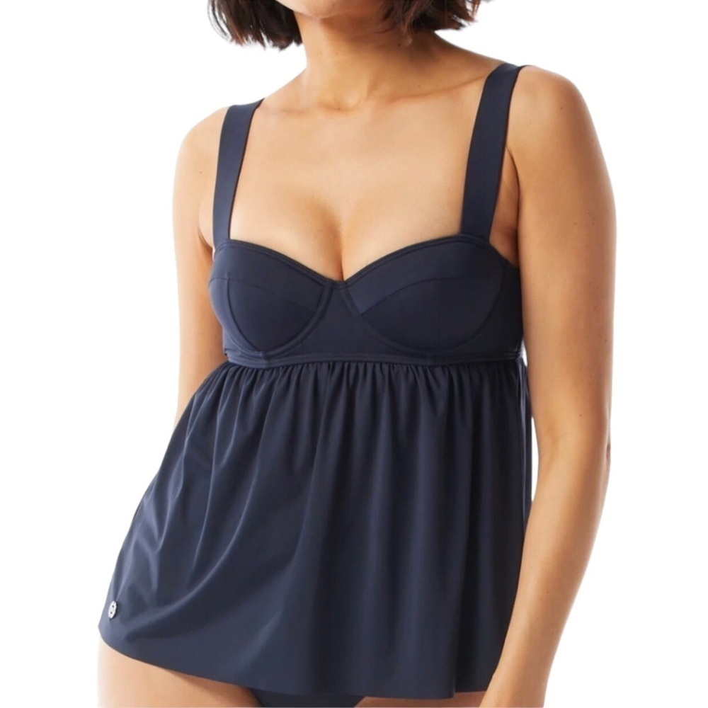 Michael Michael Kors Baby Doll Tankini Top Navy Blue